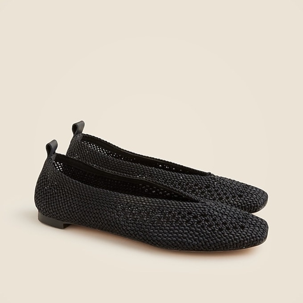 J Crew used Square-toe crochet ballet flats CJ769
